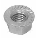 Medium Strength Coarse Thread Steel Serrated Flange Lock Nuts, Zinc